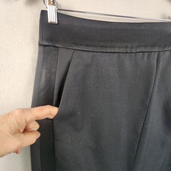 J.Crew Tuxedo Stripe Wool Wrap Pencil Skirt Women’s SZ 2 Black Fully Lined EUC - Picture 6 of 16